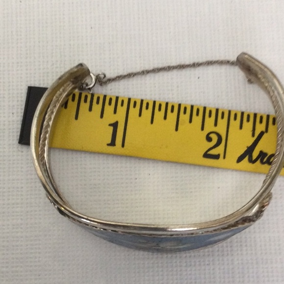 Silver and Blue Inlay Bracelet - Picture 4 of 5